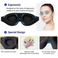 3D Contoured Sleep Mask Ultra-Soft Night Eye Mask for Men and Women