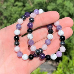 Crystal Bracelet Hematite Beads Rose Stone Jade Garnet Tourmaline