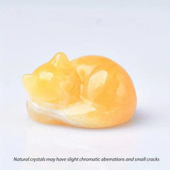 Natural Amethyst Carved Sleeping Cat Statue Home Decor