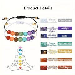 Seven Chakra Agate Crystal Bracelet Set