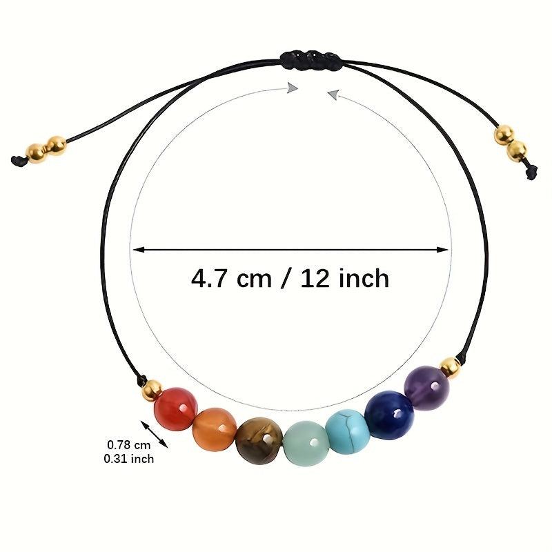 Seven Chakra Agate Crystal Bracelet Set