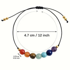 Seven Chakra Agate Crystal Bracelet Set