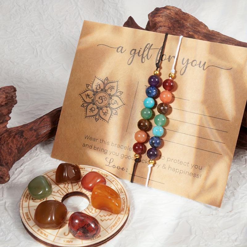 Seven Chakra Agate Crystal Bracelet Set