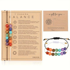Seven Chakra Agate Crystal Bracelet Set