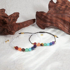 Seven Chakra Agate Crystal Bracelet Set
