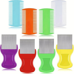 8pcs Double Sided Lice Removal Comb Hair Grooming Comb With Metal Teeth