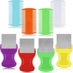 8pcs Double Sided Lice Removal Comb Hair Grooming Comb With Metal Teeth