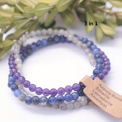 3pcs Crystal Gemstone Bracelets Energy Jewelry
