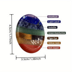 7 Chakra Stones Thumb Worry Stone for Anxiety Relief and Meditation