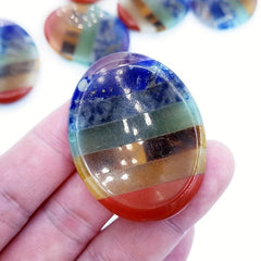 7 Chakra Stones Thumb Worry Stone for Anxiety Relief and Meditation
