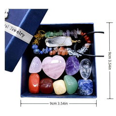 11pcs Natural Crystal Seven Stone Set with Pendant