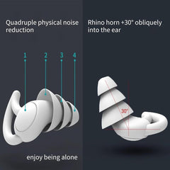2 Pairs Soft Reusable Sleep Earplugs Noise Reduction Silicone Hearing Protection