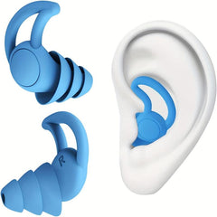 2 Pairs Soft Reusable Sleep Earplugs Noise Reduction Silicone Hearing Protection