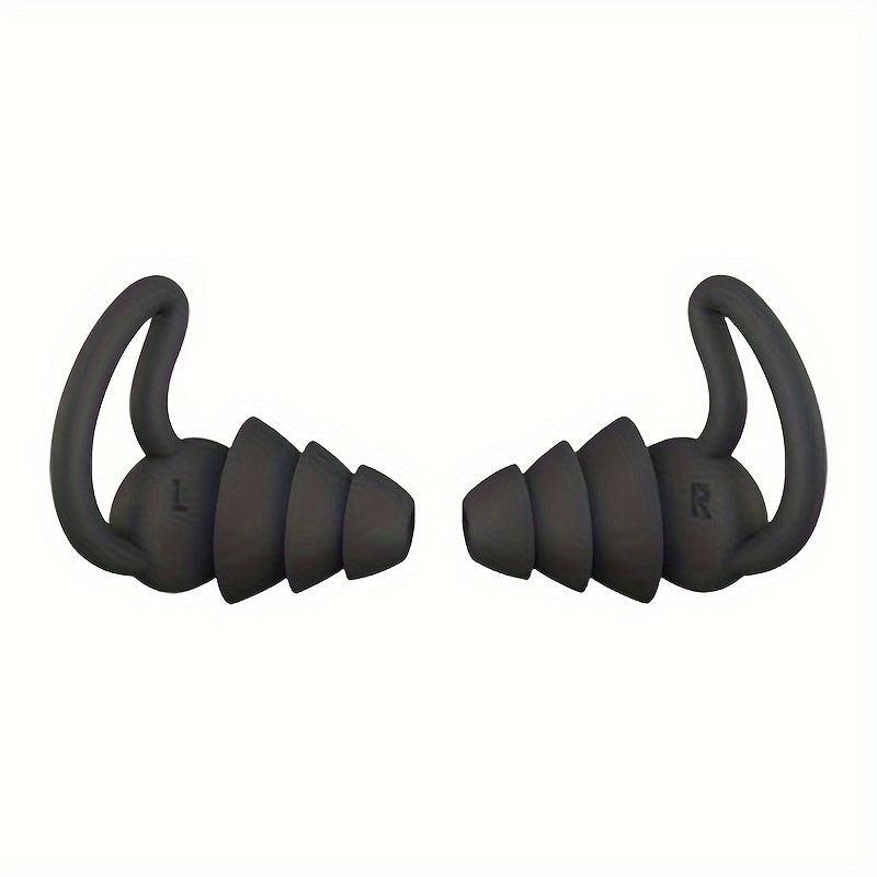 2 Pairs Soft Reusable Sleep Earplugs Noise Reduction Silicone Hearing Protection