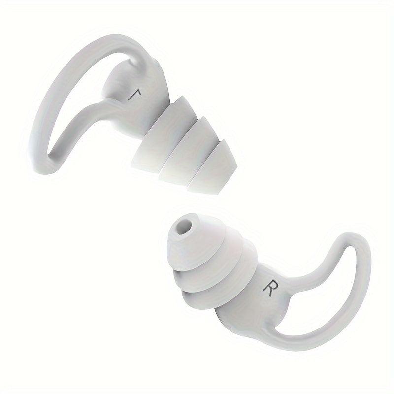 2 Pairs Soft Reusable Sleep Earplugs Noise Reduction Silicone Hearing Protection
