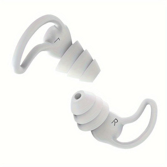 2 Pairs Soft Reusable Sleep Earplugs Noise Reduction Silicone Hearing Protection