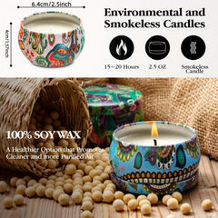 16 Small Soy Wax Aromatherapy Candles in Portable Tins