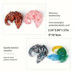 10cm Crystal Resin Sleeping Dragon Decoration - Home Decor Interior