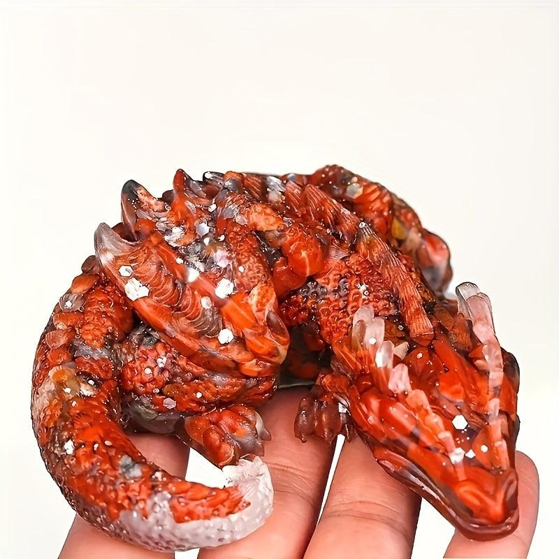 10cm Crystal Resin Sleeping Dragon Decoration - Home Decor Interior