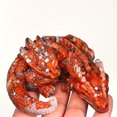 10cm Crystal Resin Sleeping Dragon Decoration - Home Decor Interior