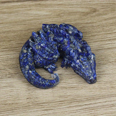 10cm Crystal Resin Sleeping Dragon Decoration - Home Decor Interior