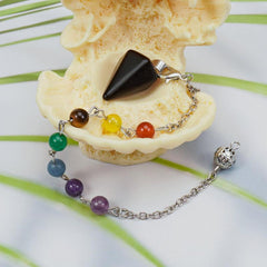 7 Chakras Reiki Stone Pendant - Shi Ying Gemstone Crystal