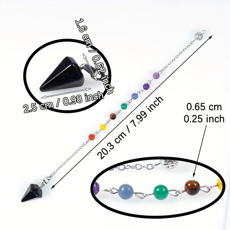 7 Chakras Reiki Stone Pendant - Shi Ying Gemstone Crystal