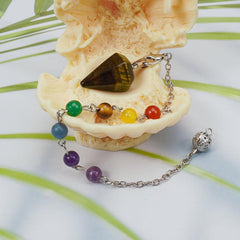 7 Chakras Reiki Stone Pendant - Shi Ying Gemstone Crystal