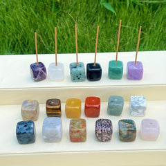Natural Crystal Incense Holder - Rose Quartz Amethyst Incense Burner