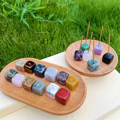 Natural Crystal Incense Holder - Rose Quartz Amethyst Incense Burner