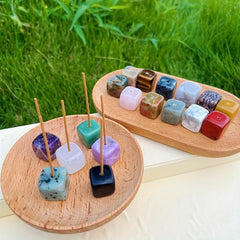 Natural Crystal Incense Holder - Rose Quartz Amethyst Incense Burner