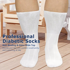 3 Pairs Diabetic Socks Bamboo Fiber & Nylon Blend Extra Wide Socks