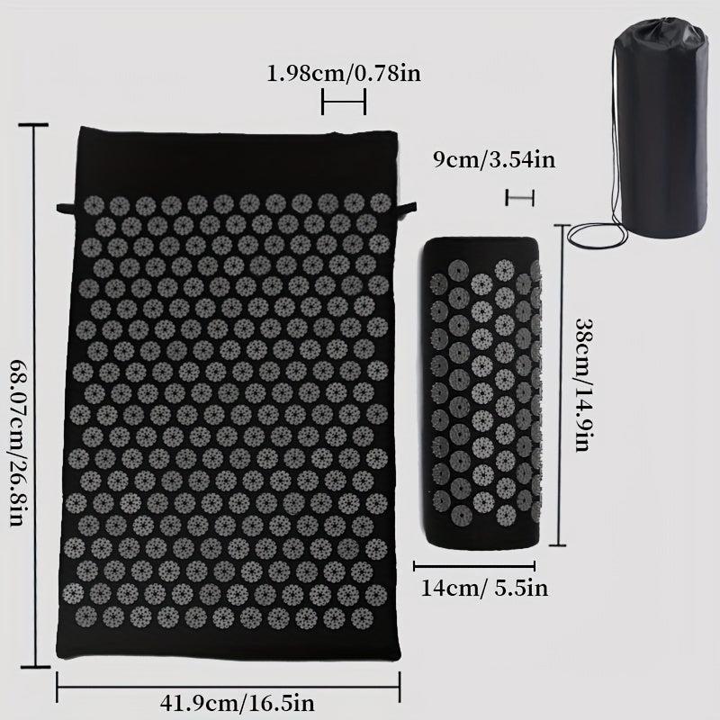 Yoga Acupressure Massage Mat with Pillow and Bag