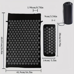 Yoga Acupressure Massage Mat with Pillow and Bag