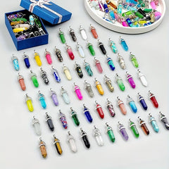 20 Pcs Chakra Crystal Gemstone Pendant Necklace Set