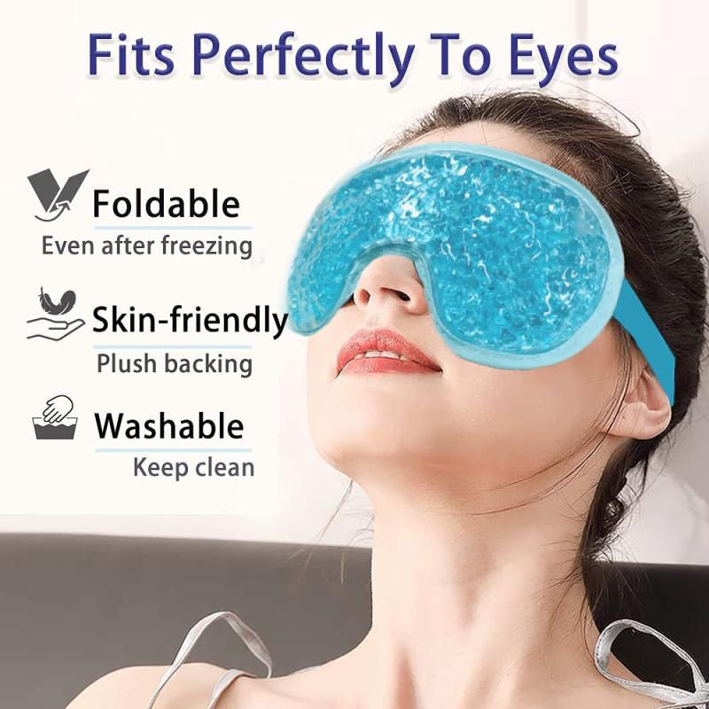 Cooling Gel Eye Mask Reusable Cold Eye Mask for Puffy Eyes with Plush Backing