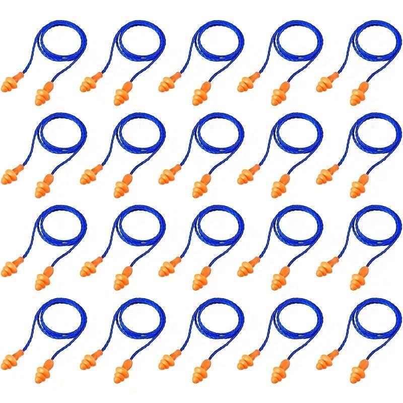 20 Pair Anti-Noise Earplugs with Wire