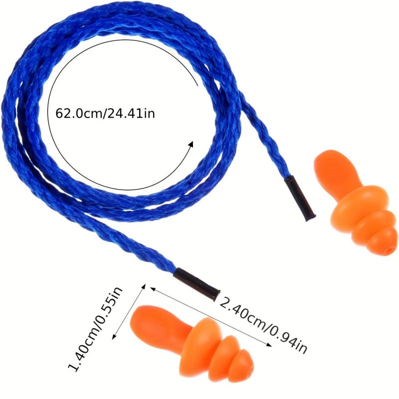 20 Pair Anti-Noise Earplugs with Wire