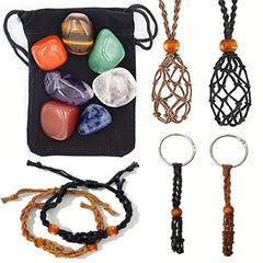 13pcs 7 Chakra Crystal Stone Set with Necklace and Instruction