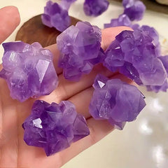 Natural Amethyst Flower Cluster Raw Stone Healing Crystal