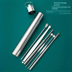 6pcs Stainless Steel Ear Scoop Set Ear Rakes Dual Head Ear Picking Tool