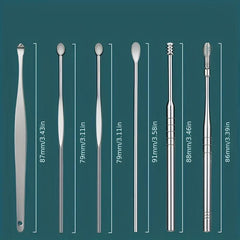 6pcs Stainless Steel Ear Scoop Set Ear Rakes Dual Head Ear Picking Tool