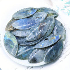 Gray Moonlight Stone Leaf Pendant for Healing Energy