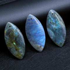 Gray Moonlight Stone Leaf Pendant for Healing Energy