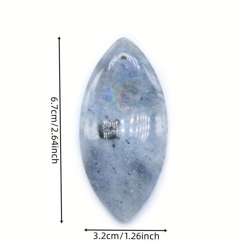 Gray Moonlight Stone Leaf Pendant for Healing Energy
