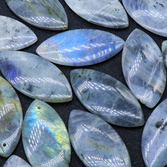 Gray Moonlight Stone Leaf Pendant for Healing Energy