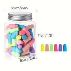 60pcs Silicone Ear Plugs for Noise Reduction and Comfortable Sleep