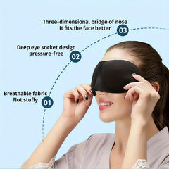 3D Contoured Sleep Mask for Men and Women - Light Blocking Blindfold