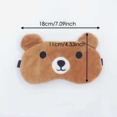 Cartoon Bear Sleep Eye Mask Soft Comfortable Block Light Travel Nap Lunch Beak