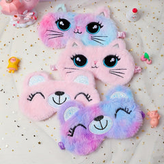 Cartoon Plush Blackout Eye Mask for Better Sleep